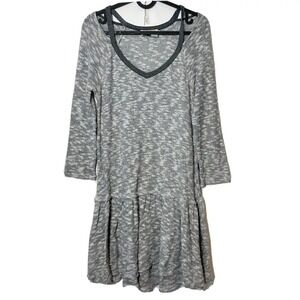 Saturday Sunday Anthro 3/4 Sleeve Knit Sweater Dress S Blue & White Drop Waist